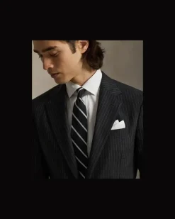Tailored-Fit Polo-Nadelstreifenanzug Grey