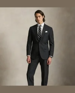 Tailored-Fit Polo-Nadelstreifenanzug Grey