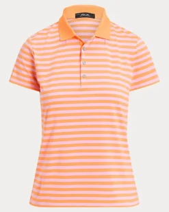 Tailored-Fit Poloshirt mit Streifen Orange
