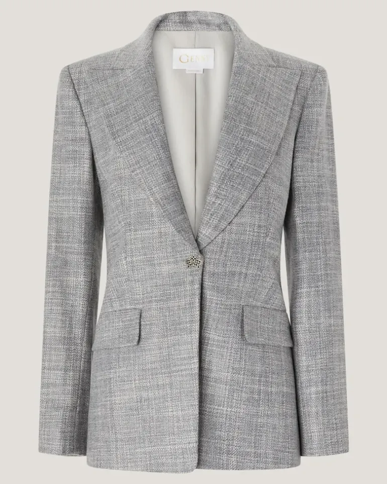 Tailored jacket with single-breast Grey