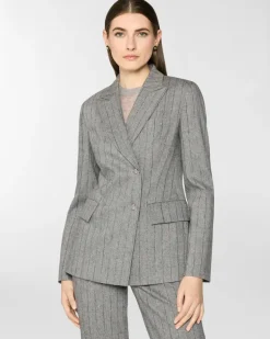 Tailored pinstripe double-breasted blazer Grey