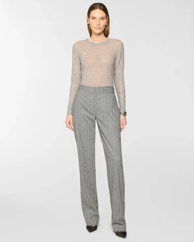 Tailored pinstripe wool trousers Grey