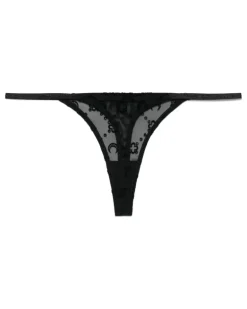 Tanga aus Mesh - Schwarz