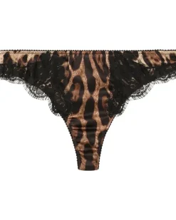 Tanga mit Leoparden-Print - Braun