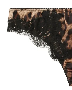 Tanga mit Leoparden-Print - Braun