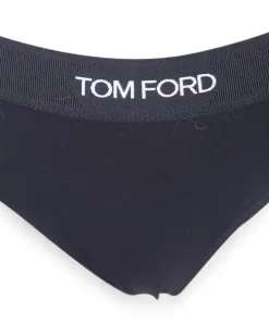 Tanga mit Logo-Bund - Schwarz