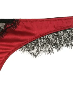 Tanga mit Spitze - Rot