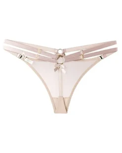 Tanga mit Strumpfhaltern - Nude