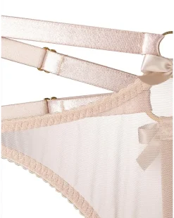 Tanga mit Strumpfhaltern - Nude