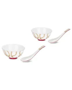 Tang Schalen-Set mit Schlange (2er-Set) - Weiß