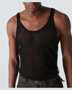 Tanktop Maglia aus Schurwolle Schwarz