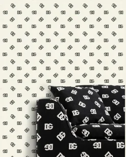 Tapete mit Monogramm-Print - Weiß