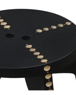 Tattoo' Holzhocker - Schwarz