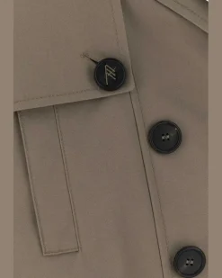 Taupegrey Exterior: Polyester Cotton Trench Coat