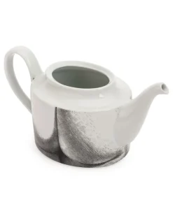 Teekanne mit Print - Weiß