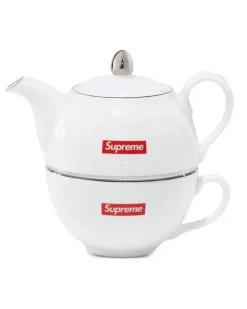 Teeservice mit Logo - Weiß