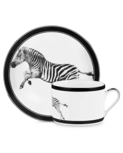 Teeservice mit Zebra-Print - Weiß