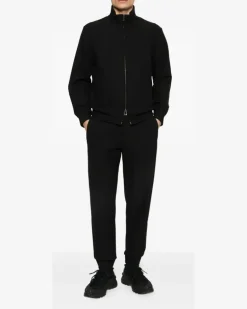 Texturierte Sweatshirtjacke - Schwarz