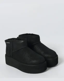 Thermo Wildleder-Schneestiefeletten Schwarz