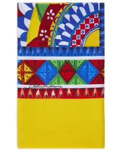 Tischdecke aus Leinen mit Print - Gelb