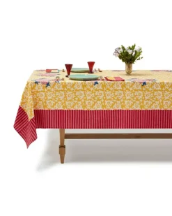 Tischdecke mit Arabesque Corolla-Print - Gelb
