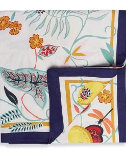 Tischdecke mit botanischem Print - Weiß