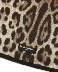 Tischdecken-Set aus Leinen mit Leoparden-Print - Braun