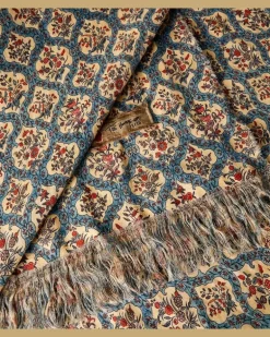Tischdecke Tormento aus Leinen Blau