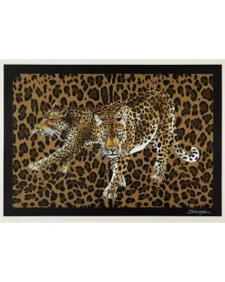 Tischsets mit Leoparden-Motiv - Braun
