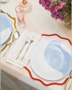 Tischsets mit Wellensaum (4er-Set) - Nude