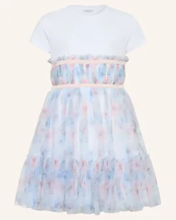 Tüllkleid Im Materialmix blau Hellblau