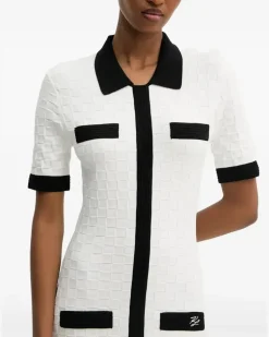 Tüllkleid mit Logo-Stickerei - Weiß