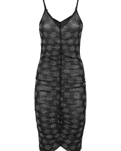 Tüllkleid mit Monogramm - Schwarz
