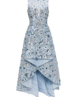 Tüllkleid mit Paillettenverzierung - Blau