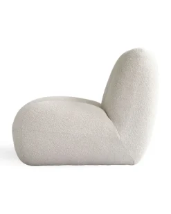 Toe Lounge-Stuhl aus Bouclé - Weiß