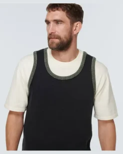 Top aus einem Baumwollgemisch Schwarz