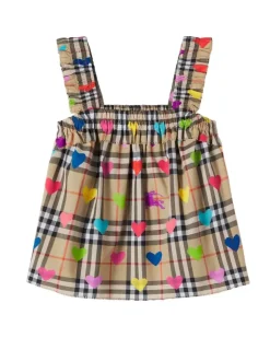 Top Burberry Check aus Baumwolle Beige