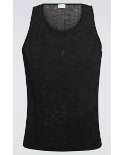 Top Cassandra aus Wolle Schwarz