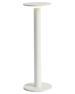 Tragbare Lampe mit rundem Sockel - Weiß