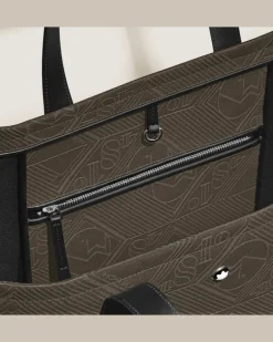 Tragetasche aus 4810 Jacquard - Khaki - Stoff und Leder - MB220258 - Tragetaschen