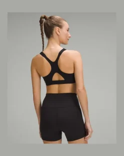 Trainings-BH aus Ultralu mit quadratischem Ausschnitt Mittlerer Halt B/C-Cups für Frauen – Größe in Black