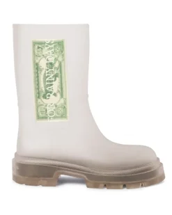 TRANSPARENTE/ WEIßE DOLLAR GUMMISTIEFEL