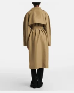 Trenchcoat Amapola aus Seide Beige