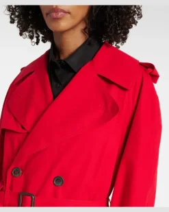 Trenchcoat aus Baumwolle Rot