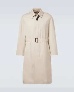 Trenchcoat aus Baumwolle und Seide Weiß