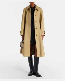 Trenchcoat aus Baumwoll-Gabardine Beige