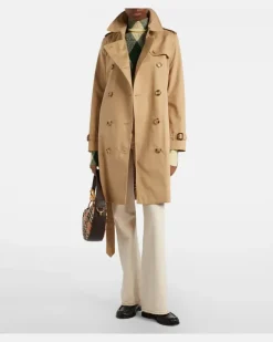 Trenchcoat aus Baumwoll-Gabardine Beige