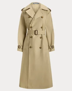 Trenchcoat aus Baumwollmischgewebe Tan