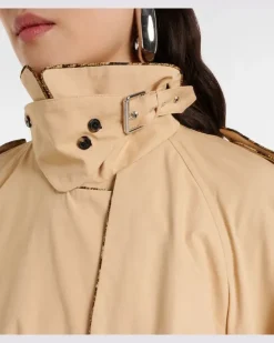 Trenchcoat aus Baumwollpopeline Beige