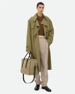 Trenchcoat aus feiner Wolle-Grün - Herren